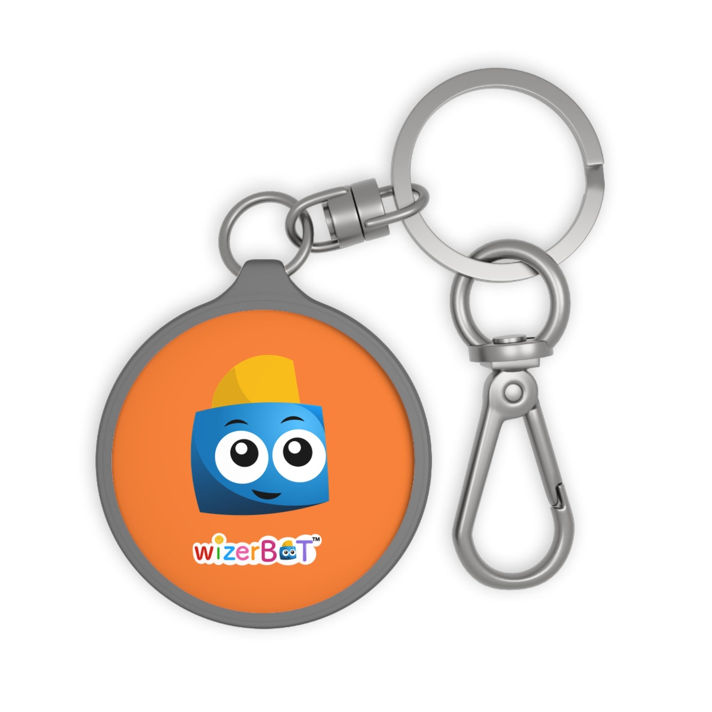 WizerBot Orange Mascot Keyring Tag