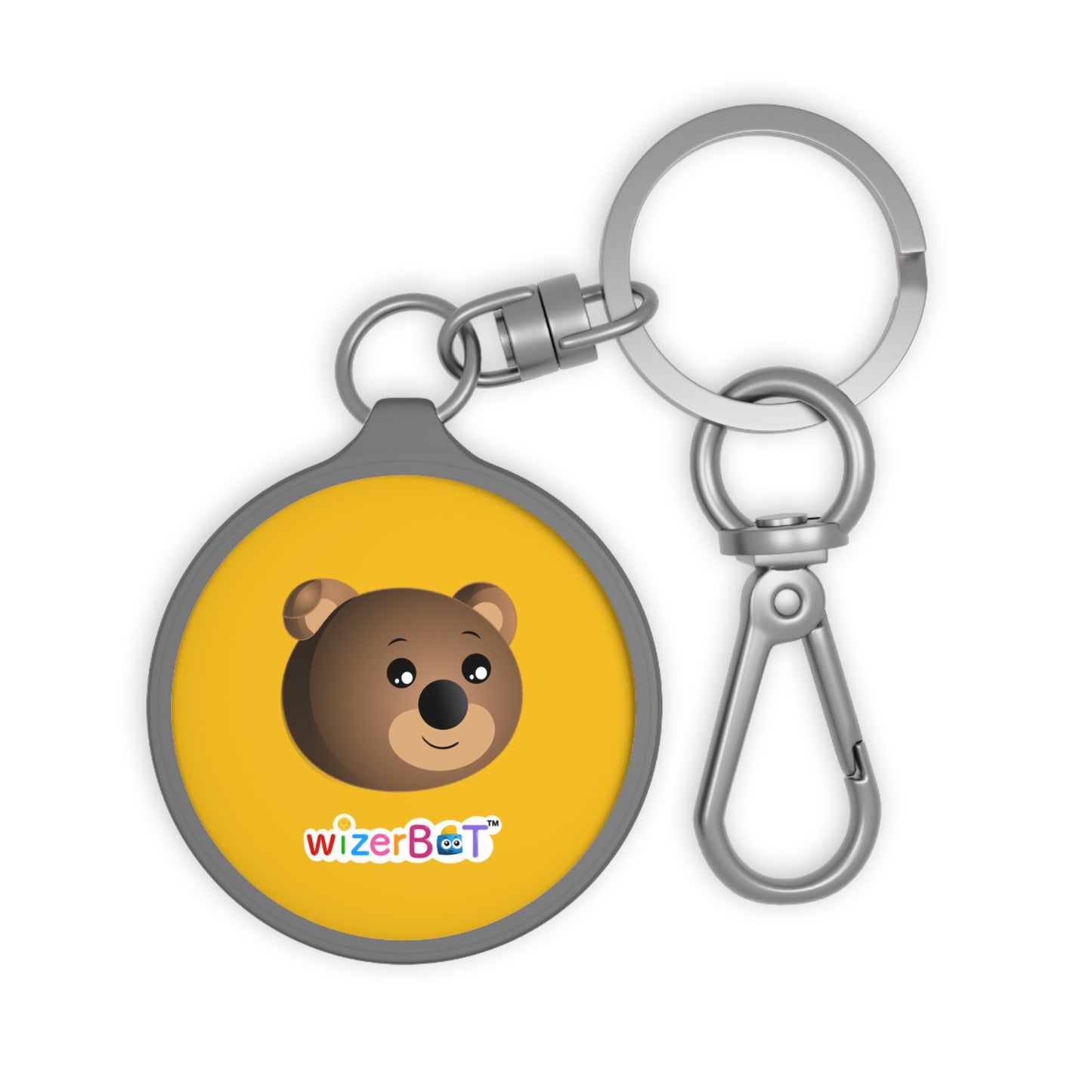 Bear Face Keyring Tag — Cute Cartoon Bear Keychain for Kids & Gifts