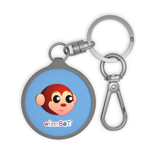 Monkey Logo Keyring Tag — Cute Cartoon Monkey Keychain for Kids & Teachers