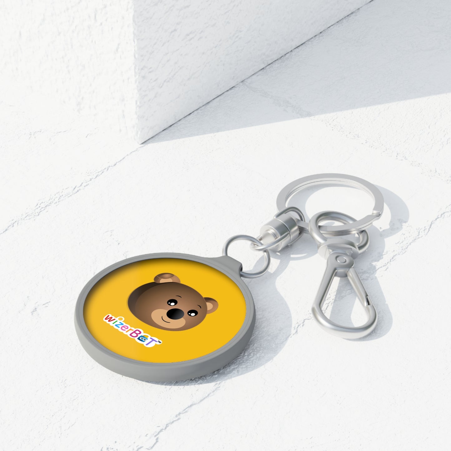 Bear Face Keyring Tag — Cute Cartoon Bear Keychain for Kids & Gifts