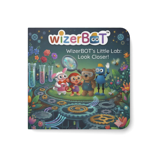 WizerBOT Board Book — "WizerBOT's Little Lab: Look Closer!" Kids' STEM Adventure